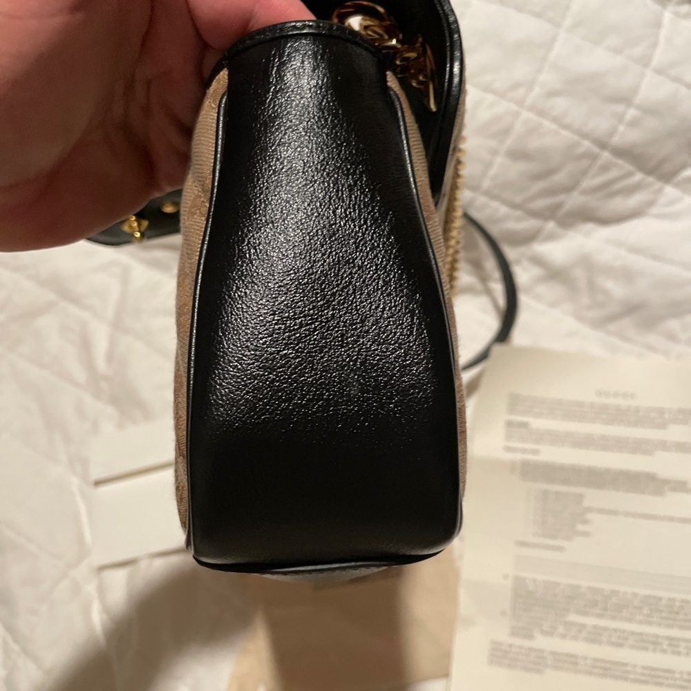 Gucci Marmont small shoulder bag beige/ebony GG canvas - Picture 10 of 13